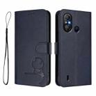 For itel A58 Lite / A49 Play Litter Panda Embossing RFID Leather Phone Case with Lanyard(Blue) - 2