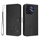 For itel A60 / A60s Litter Panda Embossing RFID Leather Phone Case with Lanyard(Black) - 2