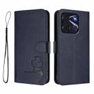 For itel A60 / A60s Litter Panda Embossing RFID Leather Phone Case with Lanyard(Blue) - 2