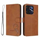 For itel A60 / A60s Litter Panda Embossing RFID Leather Phone Case with Lanyard(Brown) - 2