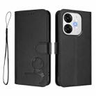 For itel A80 Litter Panda Embossing RFID Leather Phone Case with Lanyard(Black) - 2