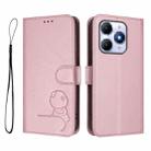 For itel A90 Litter Panda Embossing RFID Leather Phone Case with Lanyard(Pink) - 2