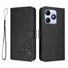 For itel A90 Litter Panda Embossing RFID Leather Phone Case with Lanyard(Black) - 2