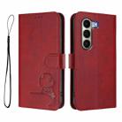 For itel A95 5G Litter Panda Embossing RFID Leather Phone Case with Lanyard(Wine Red) - 2