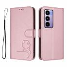 For itel City 100 Litter Panda Embossing RFID Leather Phone Case with Lanyard(Pink) - 2