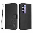 For itel City 100 Litter Panda Embossing RFID Leather Phone Case with Lanyard(Black) - 2