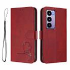 For itel City 100 Litter Panda Embossing RFID Leather Phone Case with Lanyard(Wine Red) - 2