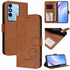 For itel P38 Litter Panda Embossing RFID Leather Phone Case with Lanyard(Brown) - 1