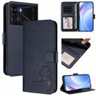 For itel P40 Litter Panda Embossing RFID Leather Phone Case with Lanyard(Blue) - 1