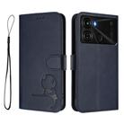 For itel P40 Litter Panda Embossing RFID Leather Phone Case with Lanyard(Blue) - 2