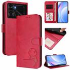 For itel P40 Litter Panda Embossing RFID Leather Phone Case with Lanyard(Rose Red) - 1