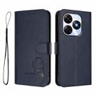 For itel P55 4G / Infinix Smart 8 Litter Panda Embossing RFID Leather Phone Case with Lanyard(Blue) - 2
