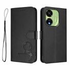 For itel P55 5G Litter Panda Embossing RFID Leather Phone Case with Lanyard(Black) - 2