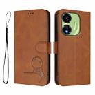 For itel P55 5G Litter Panda Embossing RFID Leather Phone Case with Lanyard(Brown) - 2