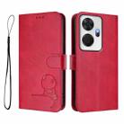 For itel P55+ Litter Panda Embossing RFID Leather Phone Case with Lanyard(Rose Red) - 2
