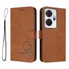 For itel P55+ Litter Panda Embossing RFID Leather Phone Case with Lanyard(Brown) - 2