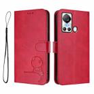 For itel S18 / Vision 5 Litter Panda Embossing RFID Leather Phone Case with Lanyard(Rose Red) - 2