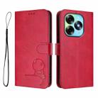For itel S23+ Litter Panda Embossing RFID Leather Phone Case with Lanyard(Rose Red) - 2