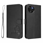 For itel S23 Litter Panda Embossing RFID Leather Phone Case with Lanyard(Black) - 2