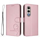 For itel S25 Litter Panda Embossing RFID Leather Phone Case with Lanyard(Pink) - 2