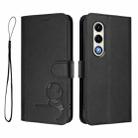 For itel S25 Litter Panda Embossing RFID Leather Phone Case with Lanyard(Black) - 2