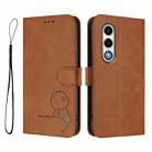 For itel S25 Litter Panda Embossing RFID Leather Phone Case with Lanyard(Brown) - 2