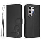 For itel S25 Ultra Litter Panda Embossing RFID Leather Phone Case with Lanyard(Black) - 2