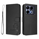 For Infinix Note 40 5G Litter Panda Embossing RFID Leather Phone Case with Lanyard(Black) - 2