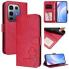 For Infinix Note 50 Pro+ 5G Litter Panda Embossing RFID Leather Phone Case with Lanyard(Rose Red) - 1