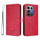 For Infinix Note 50 Pro+ 5G Litter Panda Embossing RFID Leather Phone Case with Lanyard(Rose Red) - 2