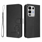 For Infinix Note 50s Litter Panda Embossing RFID Leather Phone Case with Lanyard(Black) - 2