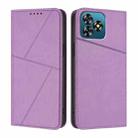 For Oukitel C53 Strong Magnetic Frosted Flip Leather Phone Case(Light Purple) - 1