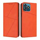 For Oukitel C53 Strong Magnetic Frosted Flip Leather Phone Case(Orange) - 1