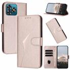 For Oukitel C53 Triangle Pattern Buckle Clasp Leather Phone Case(Rose Gold) - 1