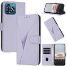 For Oukitel C53 Triangle Pattern Buckle Clasp Leather Phone Case(Light Purple) - 1
