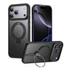 For iPhone 17 Pro Max Double Ring MagSafe Magnetic Holder Phone Case(Matte Black) - 1