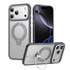 For iPhone 17 Pro Max Double Ring MagSafe Magnetic Holder Phone Case(Matte Grey) - 1