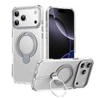 For iPhone 17 Pro Max Double Ring MagSafe Magnetic Holder Phone Case(Transparent) - 1