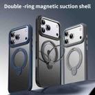 For iPhone 17 Pro Max Double Ring MagSafe Magnetic Holder Phone Case(Transparent) - 2