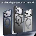 For iPhone 17 Pro Double Ring MagSafe Magnetic Holder Phone Case(Matte Grey) - 2
