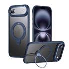 For iPhone 17 Air Double Ring MagSafe Magnetic Holder Phone Case(Matte Blue) - 1