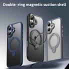 For iPhone 17 Double Ring MagSafe Magnetic Holder Phone Case(Matte Grey) - 2