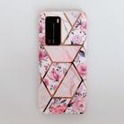 For Huawei P40 Plating Splicing Marble Pattern Soft TPU Protective Case(Retro Flower) - 2