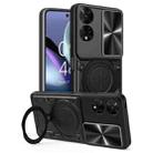 For TCL 50 5G CD Texture Sliding Camshield Magnetic Holder Phone Case(Black) - 1