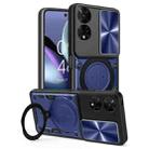 For TCL 50 5G CD Texture Sliding Camshield Magnetic Holder Phone Case(Blue) - 1