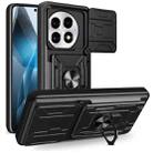 For OnePlus 13 5G Sliding Camshield TPU+PC Phone Case with Card Slot(Black) - 1
