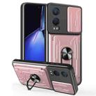 For OnePlus Nord CE4 Lite Sliding Camshield TPU+PC Phone Case with Card Slot(Rose Gold) - 1
