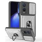 For OnePlus Nord CE4 Lite Sliding Camshield TPU+PC Phone Case with Card Slot(White) - 1