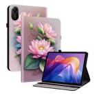 For Xiaomi Redmi Pad 2 11 inch Crystal Texture Colored Drawing Leather Tablet Case(Lotus) - 1