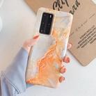 For Huawei P40 Glossy Marble Pattern Soft TPU Protective Case(Orange) - 1